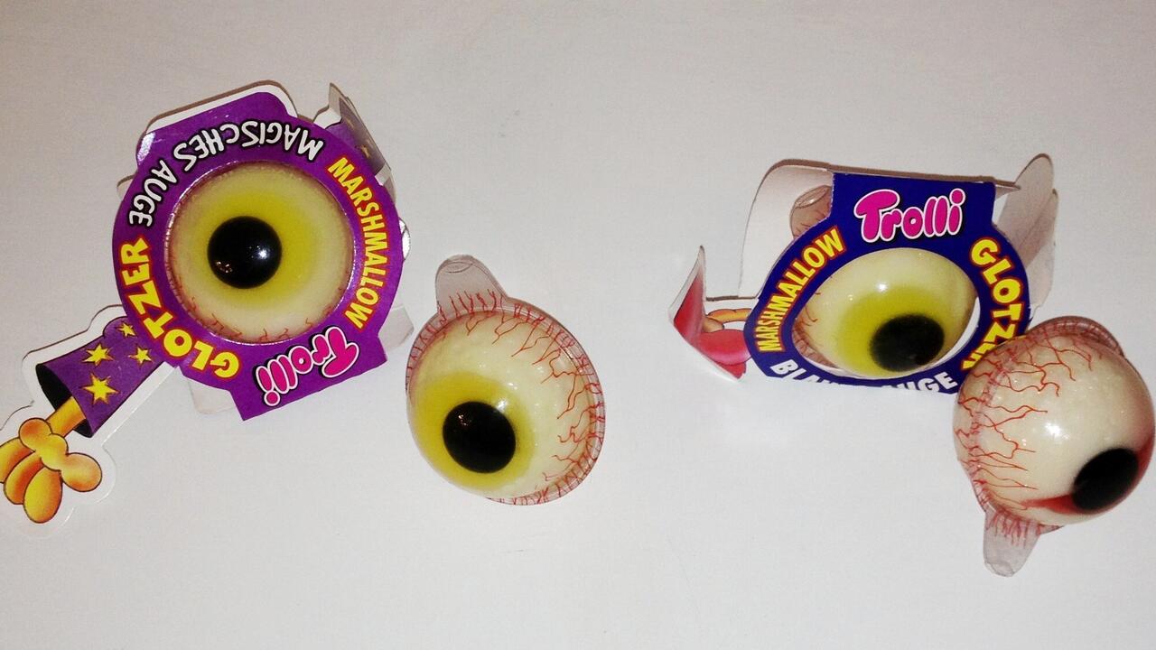 Erinnerung an eine unterhaltsame Unterweisung.Weingummiaugen können als Give-away verteilt werden.